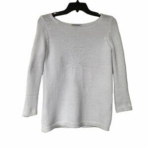 ⭐Size XXS Sweater Women Tommy Bahama Knit Long Sleeve Pullover Cotton White⭐